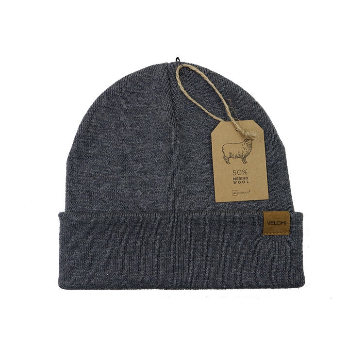 Premium Merino Wool Beanie Cuffed Knit Winter Hats Unisex Etsy Singapore