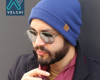 Premium Merino Wool Beanie Cuffed Knit Winter Hats Unisex - Warm Soft