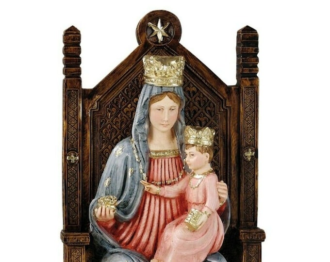 Madonna of Barbana Statue 28 cm (11.02 inches) in hand-decorated resin marble, Italian artisan production