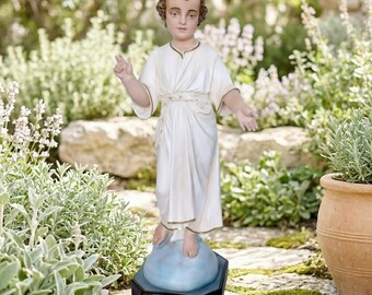 Statue of the Most Holy Name of Jesus 100 cm (39.37 inches) hand-decorated resin, painted or glass eyes, Italian artisan production