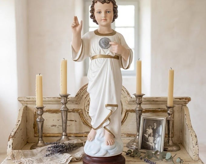 Statue of the Most Holy Name of Jesus 50 cm (19.68 inches) in hand-decorated resin, Italian artisan production