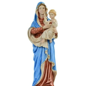 Statue Unserer Lieben Frau vom Heiligen Herzen Jesu, 30 cm (11,81 Zoll), aus handdekoriertem Marmorharz, italienische Handwerksproduktion