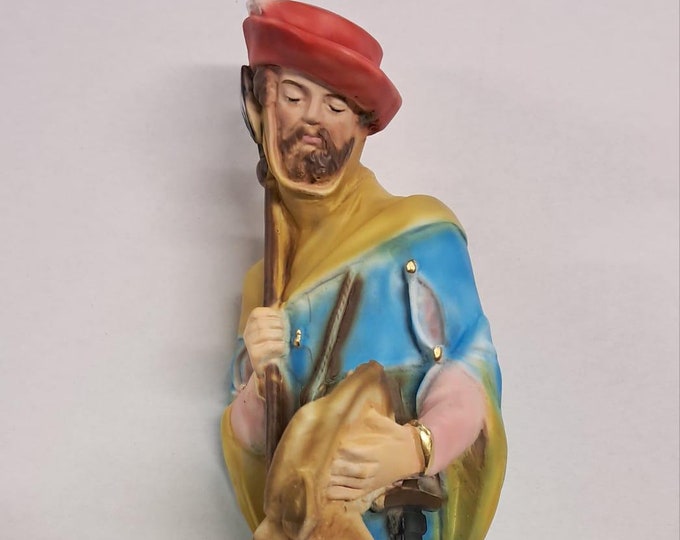 Statue of Saint Uberto cm 30 (11.81 inches) in marble resin full decorated by hand of Italian artisan production