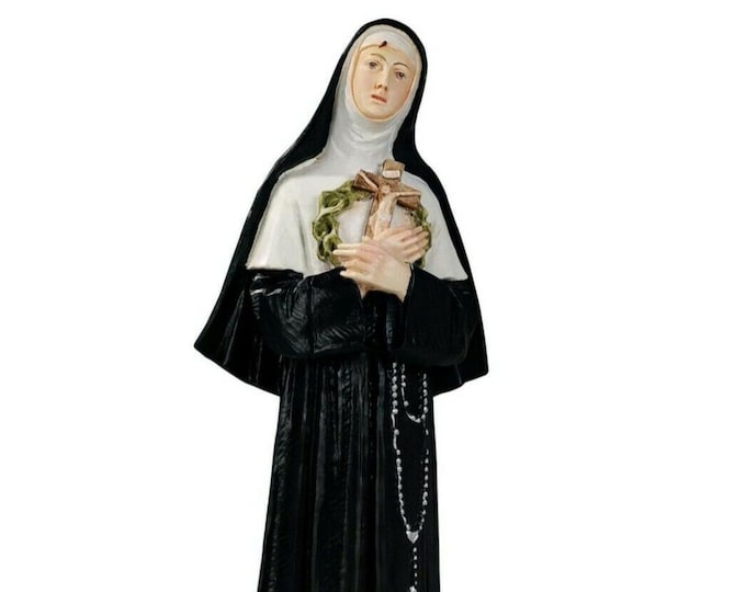 Statue of Saint Rita of Cascia cm 50 (19.68 inches) in marble resin decorated by hand, handcrafted in Italy