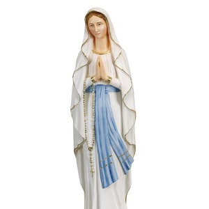 Madonna Lourdes Statue 50 cm (19.68 inches) in hand-decorated resin marble, Italian artisan production
