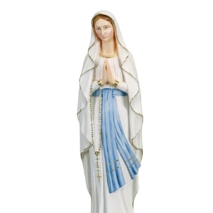 Madonna Lourdes statue cm 60 (23.6 inches) in marble resin hand decorated, Italian artisan production