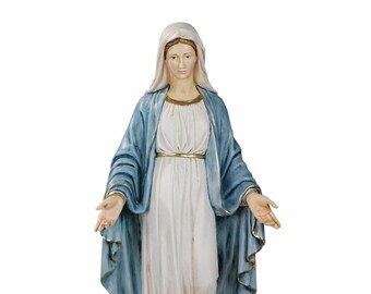 Miraculous Madonna statue cm 80 (31.49 inches) in marble resin decorated by hand, Italian artisan production