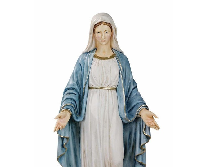 Miraculous Madonna statue cm 80 (31.49 inches) in marble resin decorated by hand, Italian artisan production