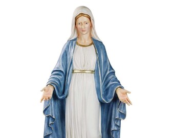 Miraculous Madonna statue cm 110 (43.30 inches) in marble resin decorated by hand, Italian artisan production