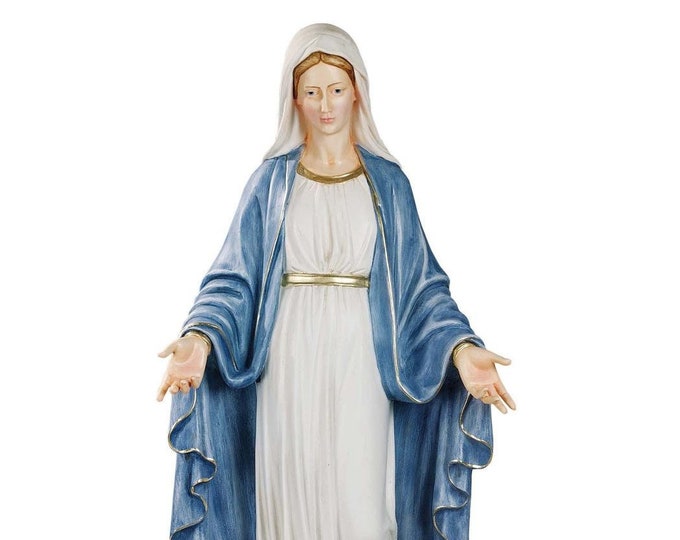 Miraculous Madonna statue cm 110 (43.30 inches) in marble resin decorated by hand, Italian artisan production