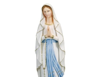 Madonna Lourdes statue cm 60 (23.6 inches) in marble resin hand decorated, Italian artisan production