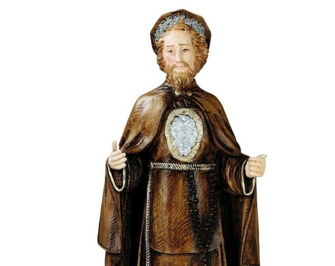 Statue of Saint Cyrus 30 cm (11.81 inches) in hand-decorated resin marble, Italian artisan production