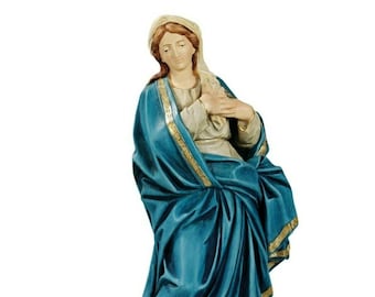 Statue of our Lady Immaculate Conception cm 42 (16,53 inches) in resin marble decorated by hand of Italian artisan production