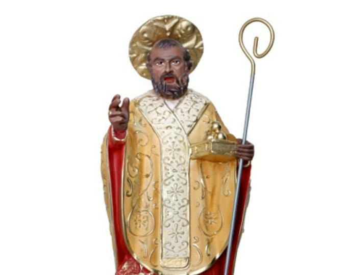 Statue of Saint Nicholas 25 cm (9.84 inches) in hand-decorated resin, Italian artisan production