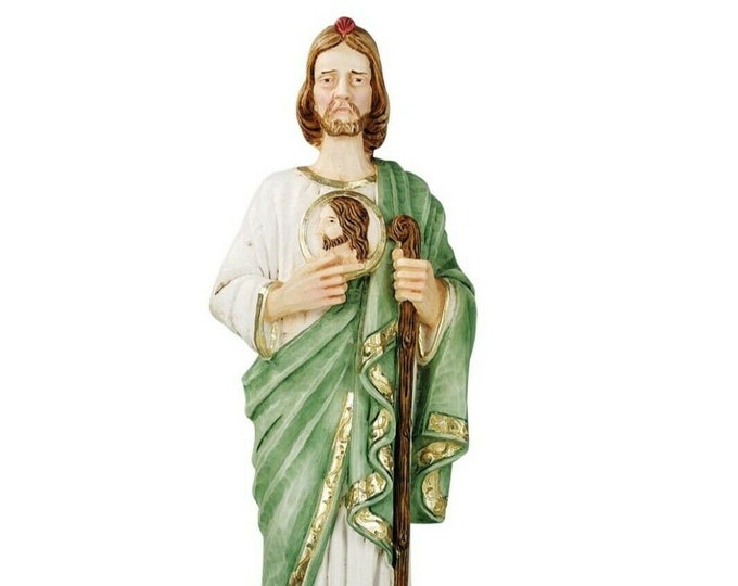 Statue of Saint Jude Thaddeus 26 cm (10.23 inches) in hand-decorated resin marble, Italian artisan production