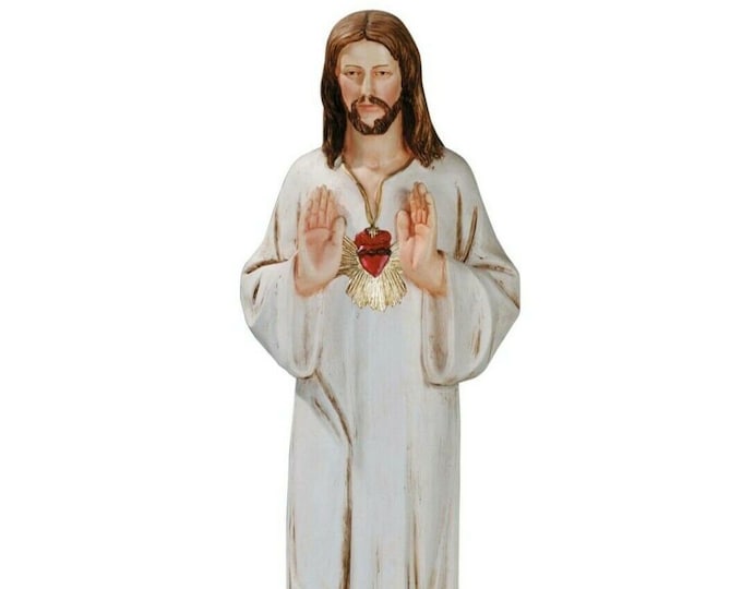 Statue of Jesus the Master 60 cm (23.62 inches) in hand-decorated resin marble, Italian artisan production