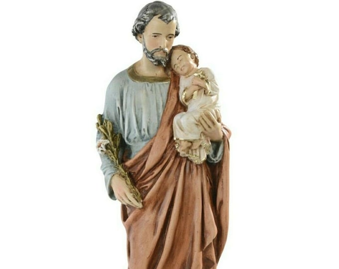Statue of Saint Joseph cm 40 (15.74 inches) in marble resin full decorated by hand of Italian artisan production