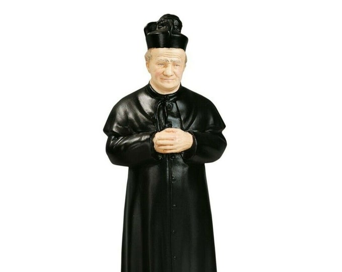 Statue of Saint John Bosco 33 cm (12.99 inches) in hand-decorated resin marble, Italian artisan production