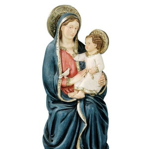 Madonna di Montenero statue cm 30 (11.81 inches) in hand-decorated resin marble, Italian artisan production