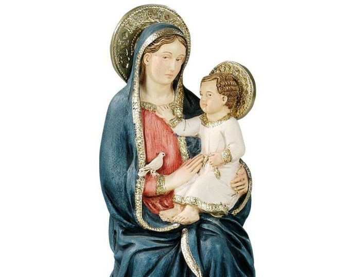 Madonna di Montenero statue cm 30 (11.81 inches) in hand-decorated resin marble, Italian artisan production