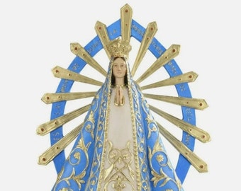 Statue Madonna of Lujan cm 65 (25.59 inches) in hand-decorated resin marble of Italian craftsmanship