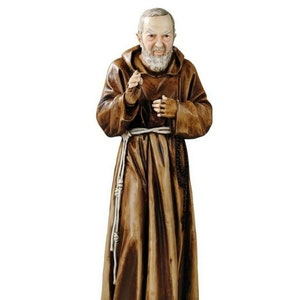 Statue des Heiligen Padre Pio aus Pietrelcina 60 cm 23,62 Zoll aus handverziertem Harzmarmor aus italienischer Handwerksproduktion Bild 1