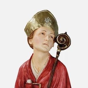 Bust statue of San Gennaro cm 20 (7.87 inches) in marble resin hand decorated of Italian artisan production