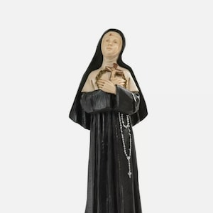 Statue of Saint Rita of Cascia cm 39 (15.35 inches) in marble resin decorated by hand, handcrafted in Italy