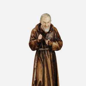 Statue of Saint Padre Pio of Pietrelcina cm 18 (7.08 inches) in marble resin hand decorated, Italian artisan production