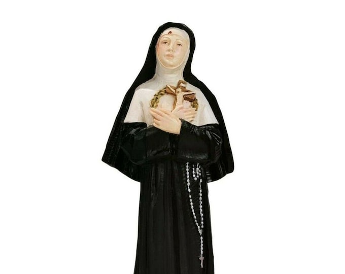 Statue of Santa Rita da Cascia 32.5 cm (12.79 inches) in hand-decorated resin marble of Italian artisan production