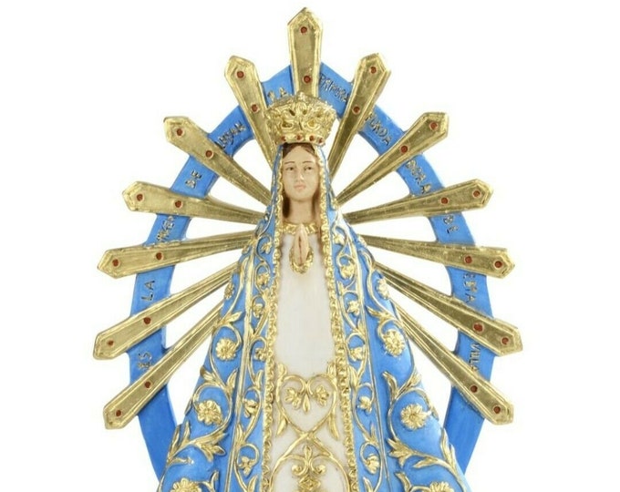Statue of Our Lady of Lujan cm 36 (14.17 inches) in marble resin hand decorated, Italian artisan production