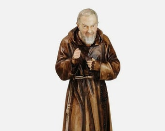 Statue of Saint Padre Pio of Pietrelcina cm 18 (7.08 inches) in marble resin hand decorated, Italian artisan production