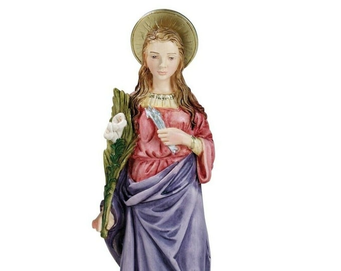 Statue of Saint Philomena cm 25 (9.84 inches) in hand-decorated resin, Italian artisan production