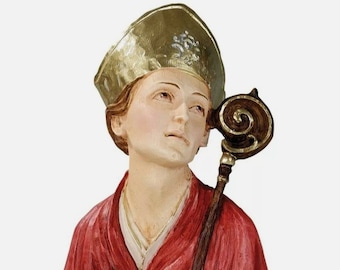 Bust statue of San Gennaro cm 20 (7.87 inches) in marble resin hand decorated of Italian artisan production
