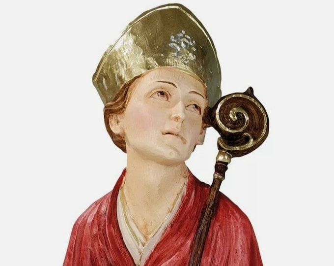 Bust statue of San Gennaro cm 20 (7.87 inches) in marble resin hand decorated of Italian artisan production