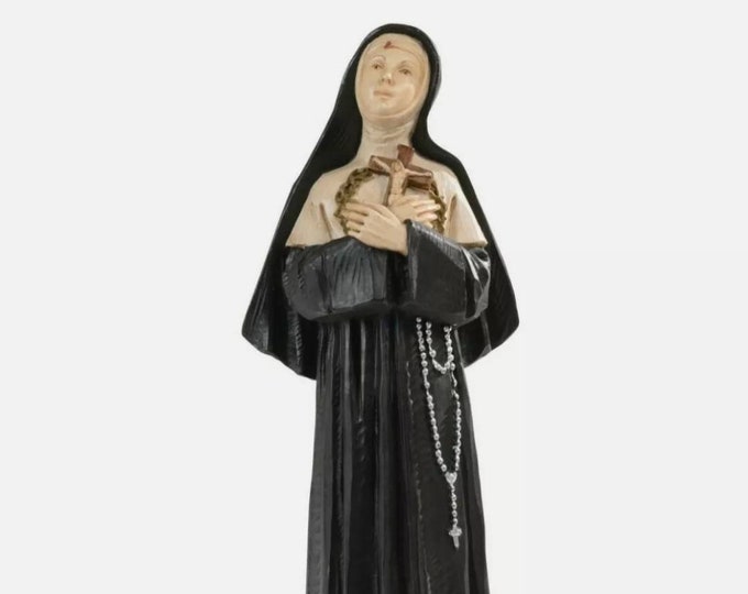 Statue of Saint Rita of Cascia cm 39 (15.35 inches) in marble resin decorated by hand, handcrafted in Italy