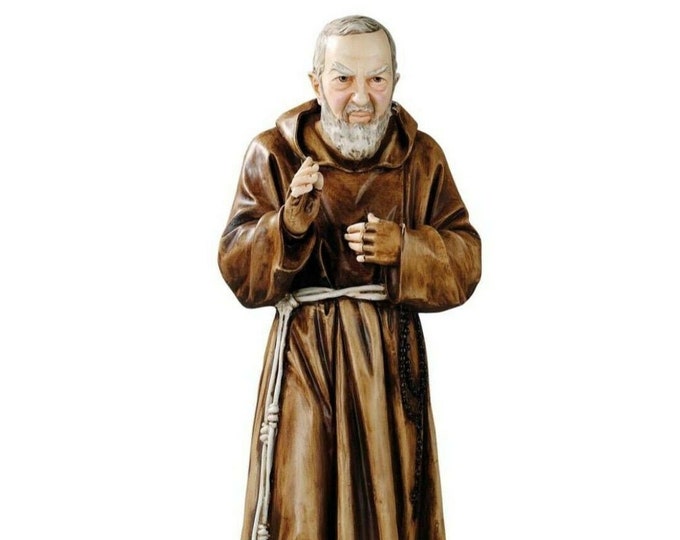 Statue of Saint Padre Pio from Pietrelcina 60 cm (23.62 inches) in hand-decorated resin marble, Italian artisan production