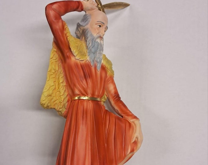 Statue of Saint Elias cm 30 (11.81 inches) in plaster decorated by hand, Italian artisan production