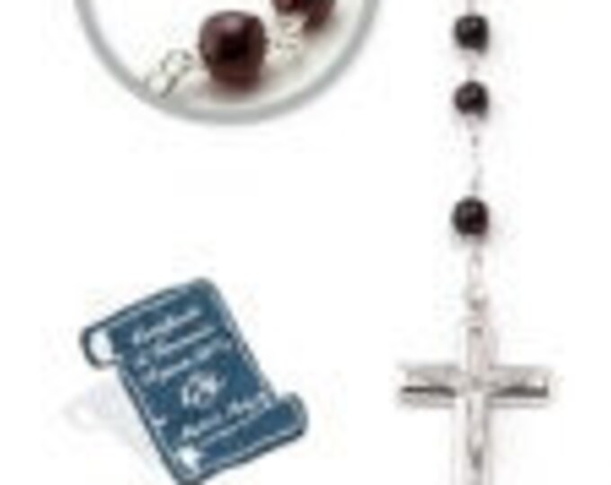 Rosary in silver 925 and garnet, diameter of the grain mm 6, of Italian artisan production