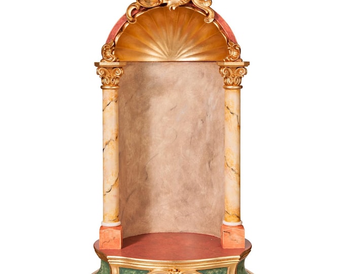 Statue niche, made of Valgardena wood, entirely hand-decorated, various sizes, Italian artisan production