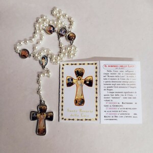 Rosary of Light 39 cm (15.35 inches) with box and explanatory leaflet, handcrafted in Italy