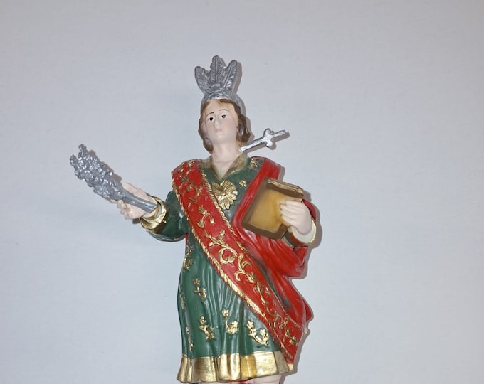 Statue of Saint Julian 23 cm (9.05 inches) in hand-decorated full resin marble, Italian artisan production