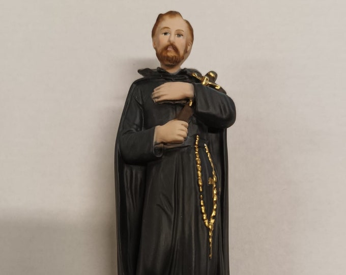 Statue of Saint Francis Xavier cm 20 (7.87 inches) in marble resin full decorated by hand of Italian artisan production