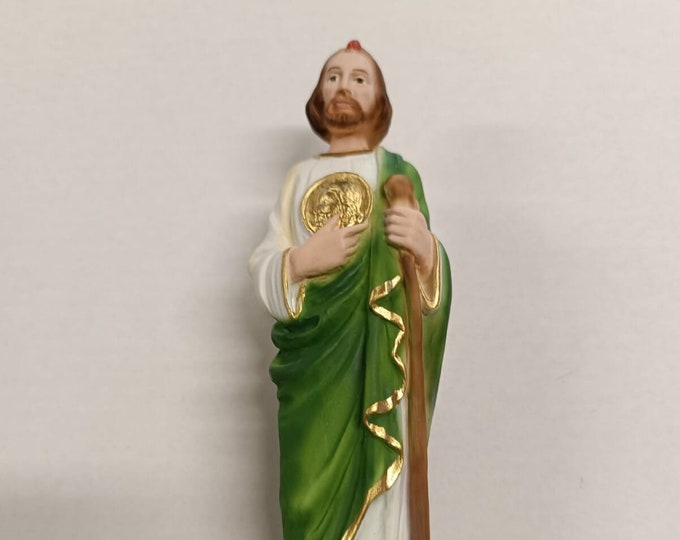 Statue of Saint Jude Thaddeus 23 cm (9.05 inches) in hand-decorated full resin marble, Italian artisan production