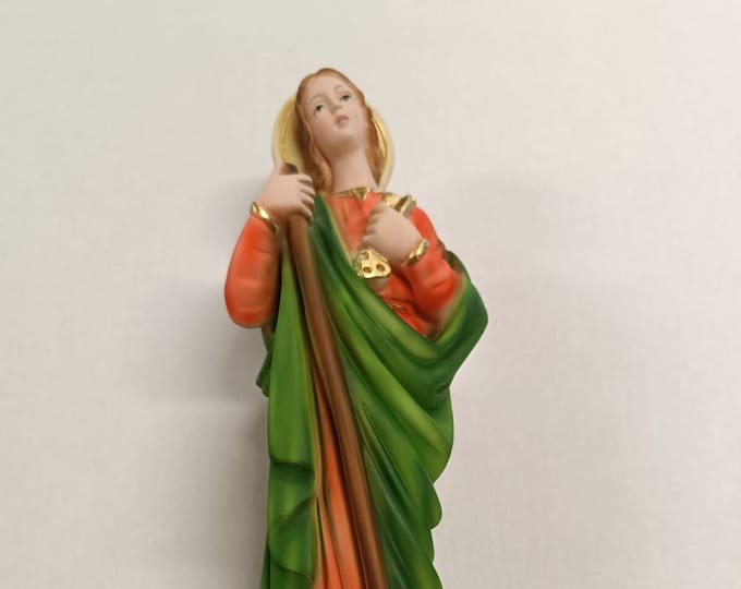Statue of Saint Martha cm 30 (11.81 inches) in marble resin full decorated by hand of Italian artisan production