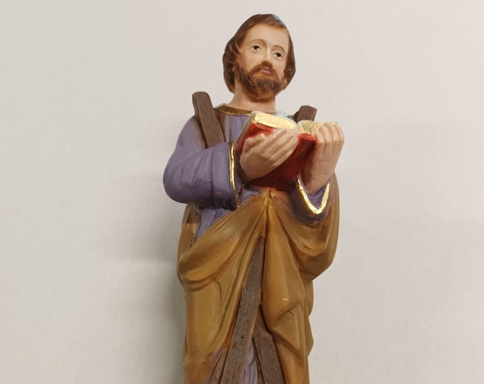 Statue of Saint Andrew cm 30 (11.81 inches) in marble resin full decorated by hand of Italian artisan production
