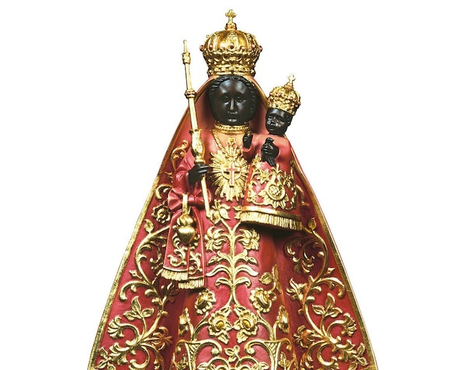 Statue of the Madonna of Einsiedeln, carved in wood from Val Gardena and hand decorated of Italian artisan production