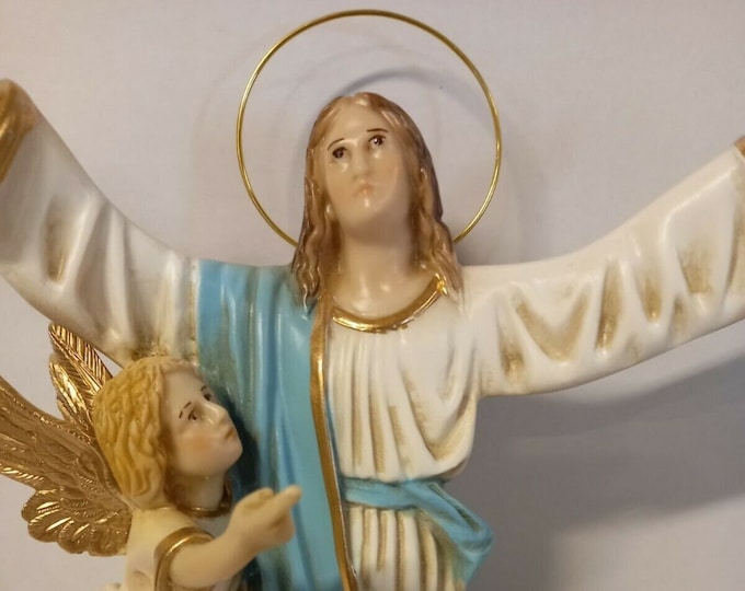 Statue of the Immaculate Conception of the Assumption of the Virgin Mary cm 32 (12,59 inches) in hand-decorated resin, hand-crafted production