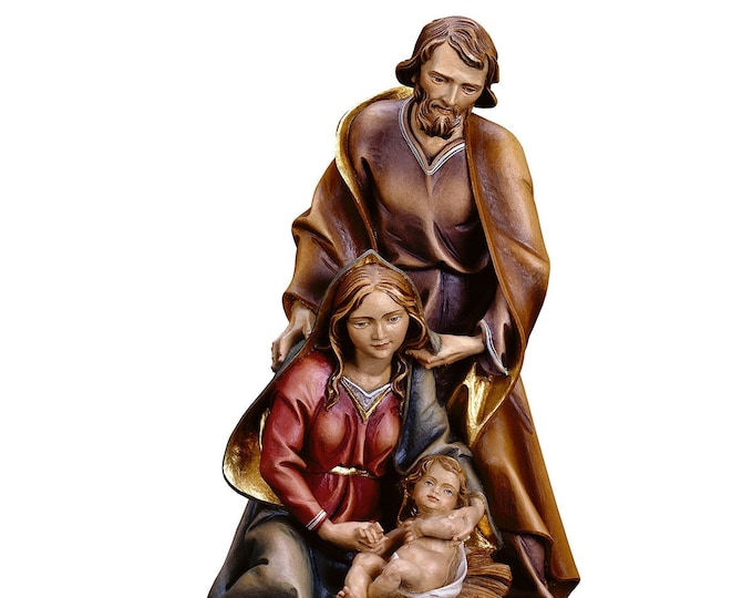 Baroque nativity scene carved in Valgardena wood and decorated by hand, various sizes, Italian artisan production
