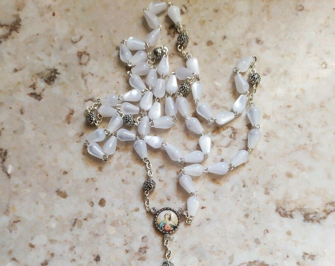 Rosary of Our Lady of Tears cm 50 glass beads of Italian artisan production